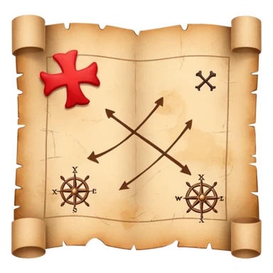 Treasure map with x and red dotted trail sticker