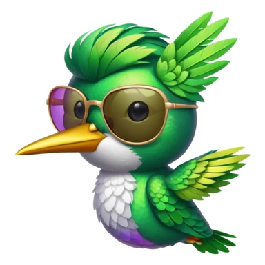 green hummingbird with sunglasses sticker
