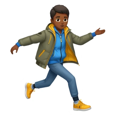 dark-ish skinned teenager with wind circling his feet sticker