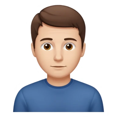 homme cheveux court marron sans barbe sticker