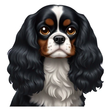 all black Cavalier King Charles spaniel.  sticker