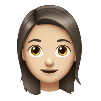 White girl dark brown layered hair emoji  sticker