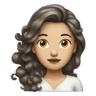 Brunnette woman with marmaid hair sticker