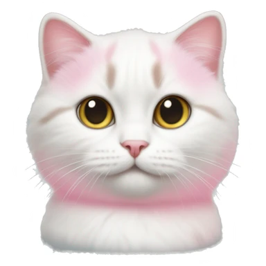 White munchkin cat with pink blow sticker