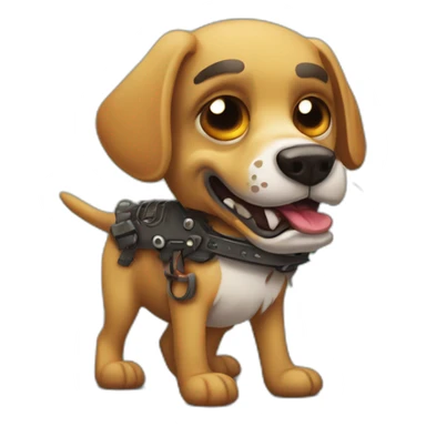 perro zombie rockero con chupa chup sticker