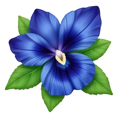 big single Blue Butterfly Pea flower, leaf sticker