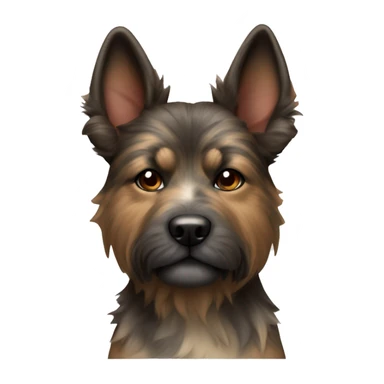 Pointy ears Brindle fluffy Asian dog with brindle fur pointed ears  sticker