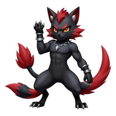 Shiny Dark Gothic Badass Handsome Torracat-Zoroark full body sticker