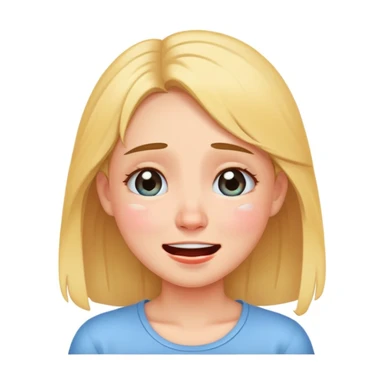 a cute girl crying and smiling sticker