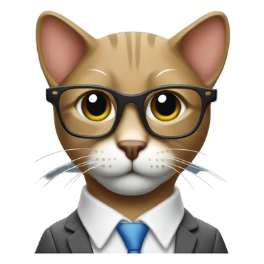 Mulatto hiphop business cat pfp with smart glasses sticker