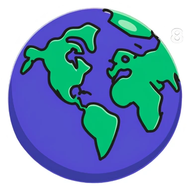 Globe of Earth with landmasses forming the number 812 sticker