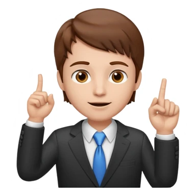 mach mir einen Trader der an der Börse arbeitet der so mit dem Finger nach oben zeigt. Mit braunen haaren sticker