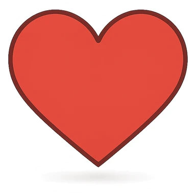 heart with a subtle shadow, clean digital illustration sticker