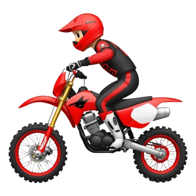 Moto cross noire et rouge avec des pneus lisses  sticker