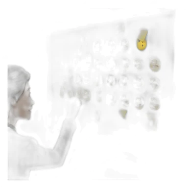 a person puting sticky note on whiteboard sticker