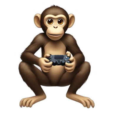 Monkey playing ps4 sticker