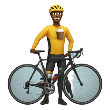 Cyclist with coffee  sticker
