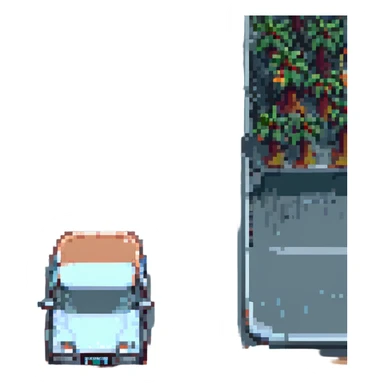 car on the wet road sticker