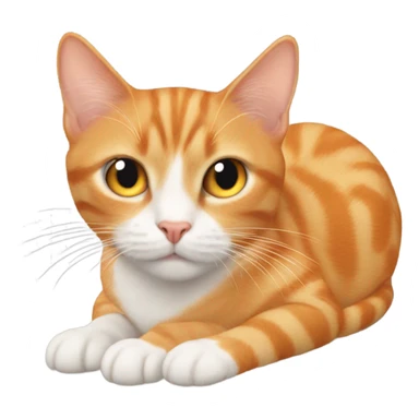 Orange tabby holding a bird like a mom cat would do sticker