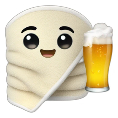a animated towel drink beer sticker