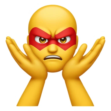 Emoji crossing hands mad sticker