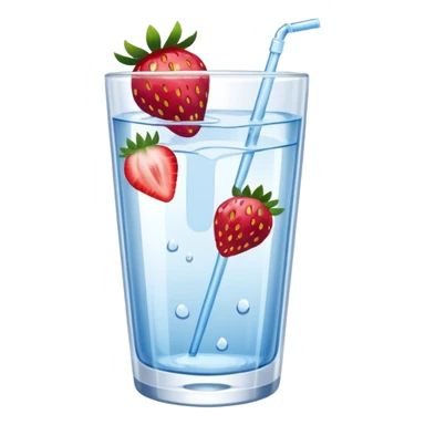 glass of water with strawberry slices sticker