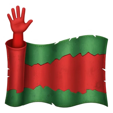 green and red war banner sticker