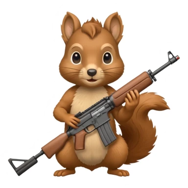 Squirrel holding m4 rifle sticker