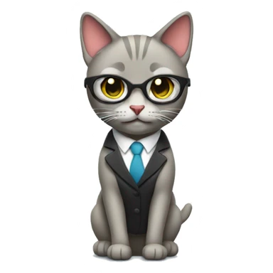 cool lady business cat sticker