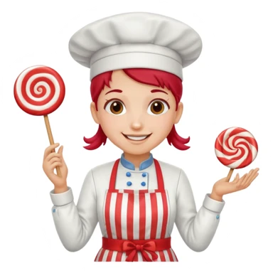Mixer + peppermint apron, Candy Chef. sticker