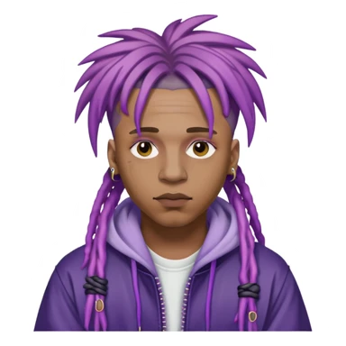 Juice WRLD rapper with purple dreadlocks sticker