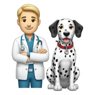 male veterinarian with dalmatian sticker