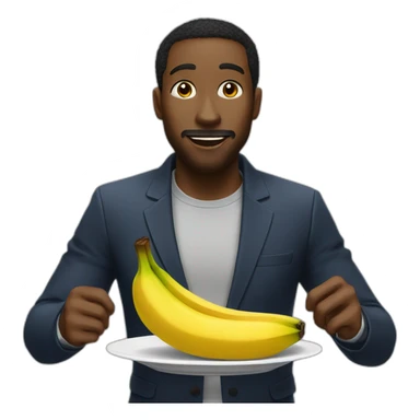 A black men eat banana  sticker