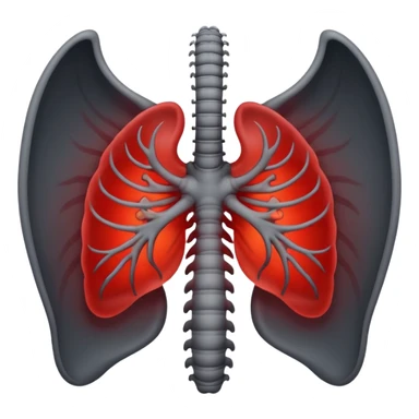 Minimalist emoji-style sticker of a ribcage x-ray with a curled-up demon inside, lines in faint white on black background, subtle red eye glow



 sticker