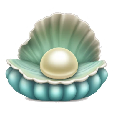 Clam with pearl sticker