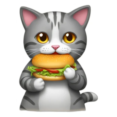 Cat eating burgers sticker