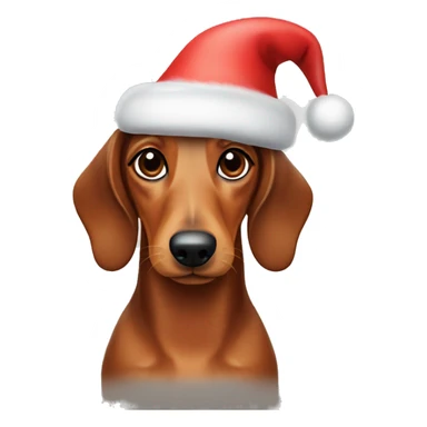 Sausage dog in a Christmas hat sticker