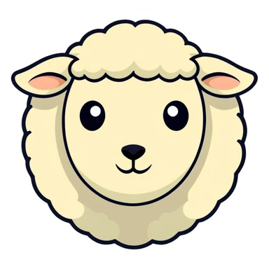 sheep face sticker