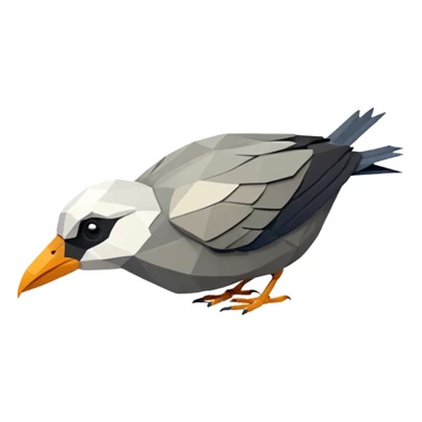 low poly bird died sticker