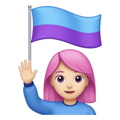 Flag with pink on top purple in middle and blue on bottom sticker