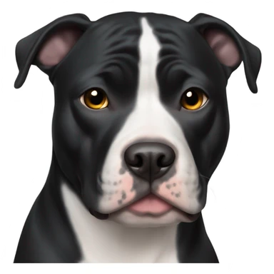 My dog Sheba black Pitbull with white on chest sticker