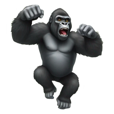 Gorilla rising on a rabi sticker