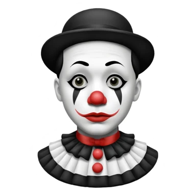 black and white mime clown emoji sticker