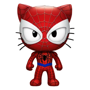 hello kitty x spider-man sticker