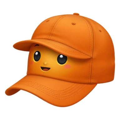 Orange baseball hat sticker
