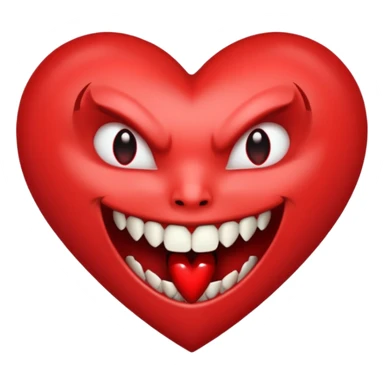heart vampire fangs no eyes sticker