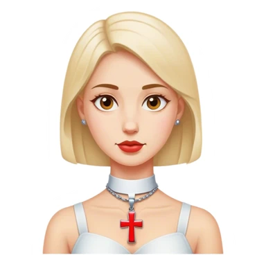 woman polish neck cross sticker