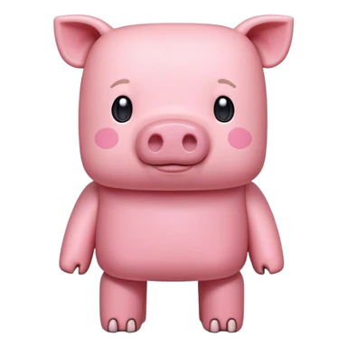 Minecraft pig, full body, pink blocky animal with square head and square body sticker