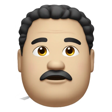 fat man, with black hair, black eyes sticker