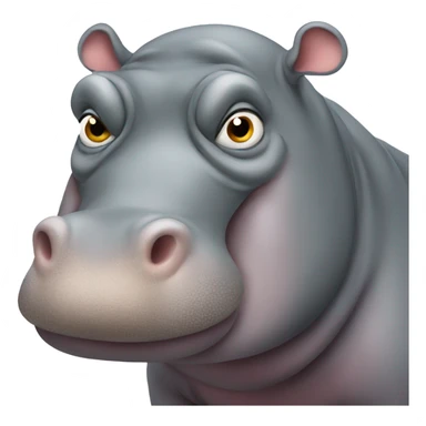 Hippo with wrinkle on its back sticker